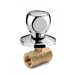 Сферичен кран за вграждане с хромирана розетка и ръкохватка 1/2"